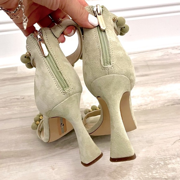 Sam Edelman Luella Pistachio Leather Ankle Strap Heeled Sandal US 7.5 - Picture 6 of 11